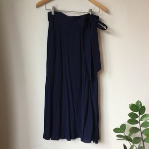 & Other Stories blue a-line skirt with side bow